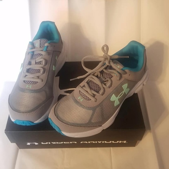 Under Armour Other - 6.5 W Under Armour Sneakers Grey Teal 4.5Y 6.5W